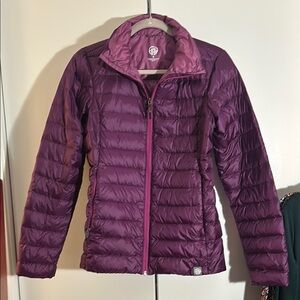 Deep Purple Puffer Jacket with Quilted Design